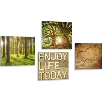 Obraz Dovido Set obrazů vánek přírody s nápisem