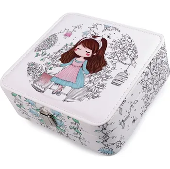 Šperkovnice Šperkovnice s obrázkem - 18 cm - 3 bílá tyrkys