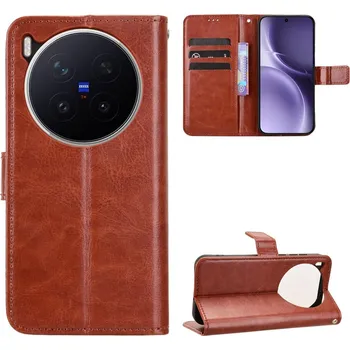 Pouzdro na mobilní telefon Crazy knížkové pouzdro na Vivo X300 Pro 5G - hnědé