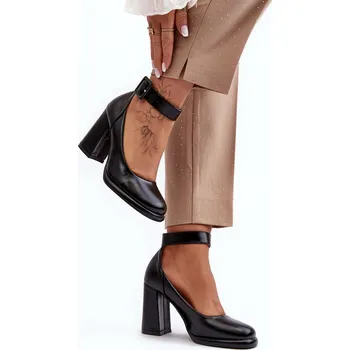 Dámské lodičky Boto Na Słupku S Kličkou Czółenka Idovana Barva: Černá, Velikost: 38