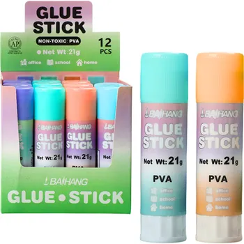 Kancelářské lepidlo LEAN Lepicí Tyčinka Školní Kancelářská Pastelová 21g