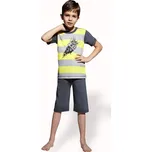 Dětské pyžamo s obrázkem motorky a capri kalhotami - 150/ žlutá - 116