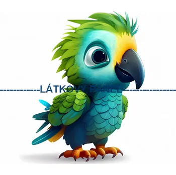 Látkový panel - Papoušek - PT-14 Velikost: 15x15cm, Materiál: Bavlna