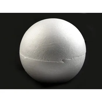 Bytová dekorace Polystyrenová koule dvoudílná dutá Ø19,5 cm - bílá