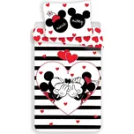 Povlečení Mickey a Minnie stripes bavlněné 140/200, 70/90 cm