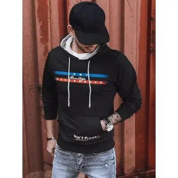 Pánská mikina Buďchlap Černá mikina s originálním potiskem a kapucí