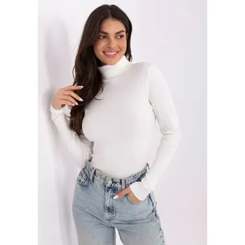 Dámská tunika Pruhovaná bavlněná blůzka s rolákem ecru RV-BZ-