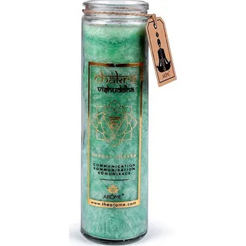 Svíčka Vonná čakrová svíčka ve skle velká 320 g - 8 mint komunikace