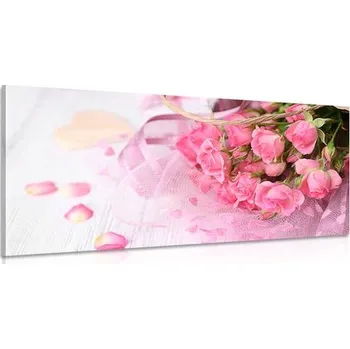 umělá květina Dovido Obraz romantická růžová kytice růží