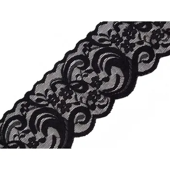 Krajka Elastická krajka šíře 90 mm METRÁŽ - 6 černá