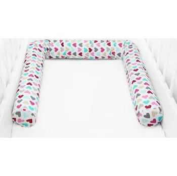 Příslušenství pro dětskou postel a kolébku Scamp mantinel do postýlky válec (ColorfulHearts) - 3×70 cm