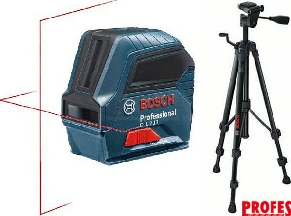Bosch Křížový čárový laser Bosch GLL 2-10 Professional + hliníkový stavební stativ BT 150 Professional (06159940JC)