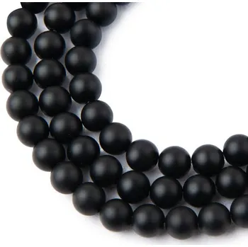 Dětské navlékací korálky Korálky z minerálu Černý onyx matný 8 mm