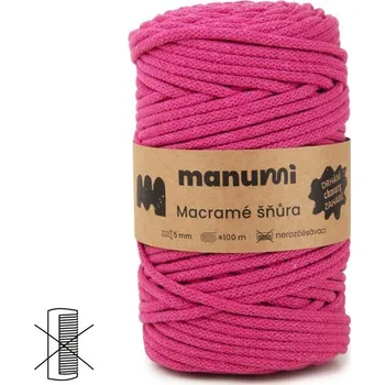 Příze Manumi Macramé šňůra 5mm tmavě růžová