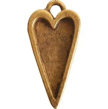 Přívěsek Nunn Design přívěsek s lůžkem srdce 20x10 mm pozlacený