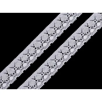 Krajka Elastická krajka šíře 17 mm návin 25 metrů - 1 bílá