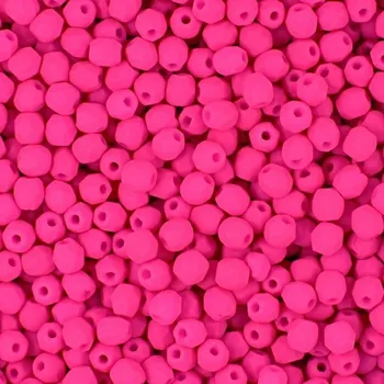Dětské navlékací korálky Manumi české broušené korálky 3 mm Neon Pink
