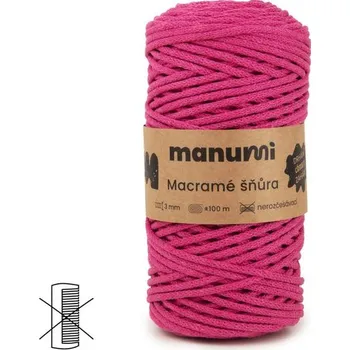 Příze Manumi Macramé šňůra 3mm tmavě růžová