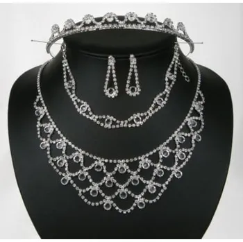 Souprava šperků Soupravy bižuterie - Svatební bižuterie - 5801-0187+5802-0146+5803-0047+5806-0043 - S00 - Krystal - stříbro