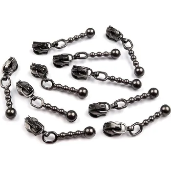 Zip Jezdec ke spirálovým zipům 3 mm 10 kusů - 3 nikl černý