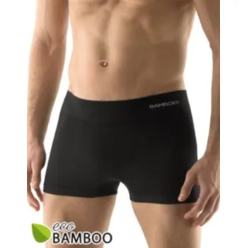 Boxerky Pánské boxerky s kratší nohavičkou, bezešvé, Eco Bamboo 53005P - černá - XL/XXL