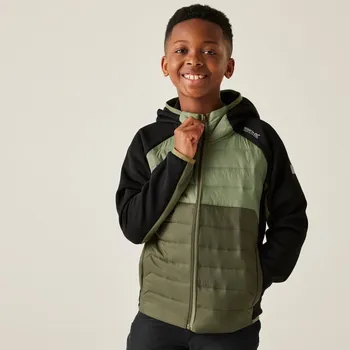 Dětská hybridní bunda Regatta KIELDER IX černá/zelená 122-128