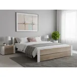 Postel IKAROS DOUBLE 180 x 200 cm, bílá/dub sonoma Rošt: S laťkovým roštem, Matrace: Bez matrace