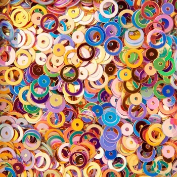 Korálek Flitry kruhy 70g barevné