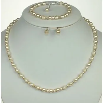 Dětské navlékací korálky Soupravy bižuterie - Korálky a perličky - 7201-0011+7202-0007+7203-0013 - MS01 - Bílé perly - stříbro