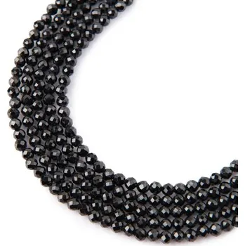 Dětské navlékací korálky Korálky z minerálu Černý spinel 2 mm broušené