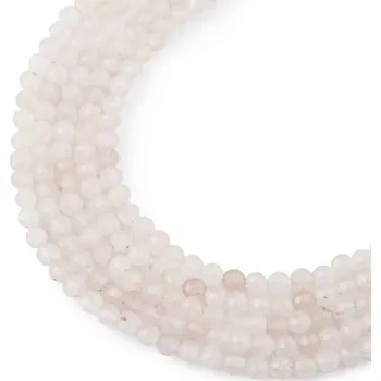 Dětské navlékací korálky Korálky z minerálu Jadeit bílý 3 mm broušené