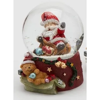 Vánoční dekorace Vánoční dekorace sněžítko se Santou 1ks, 9x8 cm - 1