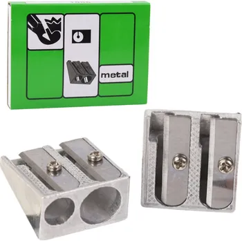 Ořezávátko LEAN Dvojitá kovová ořezávátka na tlusté a tenké pastelky