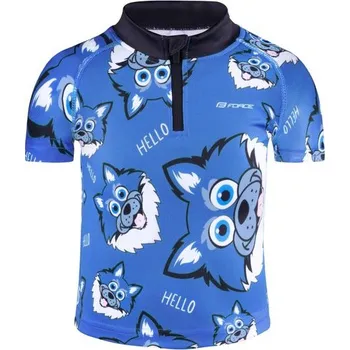 Cyklistické oblečení FORCE Dětský dres FORCE WOLFIE KID, modrý - 90