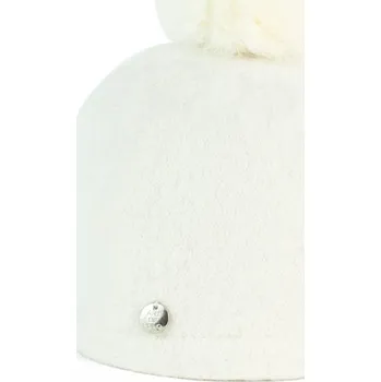 Čepice Zimní čepice s králičí bambulí v bílé barvě