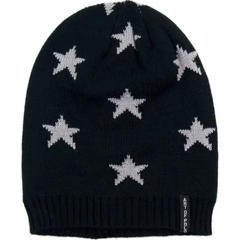Čepice Čepice beanie s hvězdičkami černá