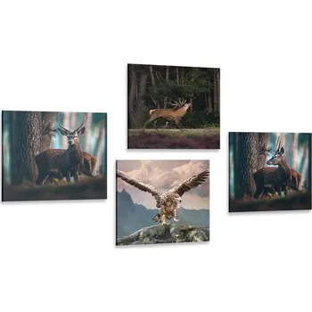 Obraz Dovido Set obrazů krása lesních zvířat