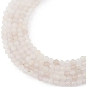 Dětské navlékací korálky Korálky z minerálu Jadeit bílý 4 mm broušené