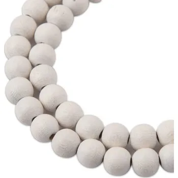 Korálek Manumi české dřevěné korálky 8 mm bílé