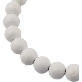 Dětské navlékací korálky Manumi české dřevěné korálky 12 mm bílé