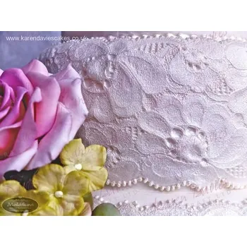 Karen Davis Silikonová forma vyšívaná krajka - Amy Vintage Lace Border