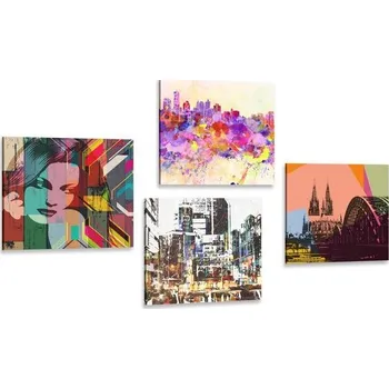 Obraz Dovido Set obrazů abstraktní život ve velkoměstě