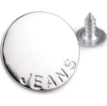 Knoflík Riflový knoflík Jeans balení 10 kusů velikost 32" - 10 nikl