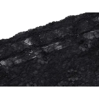 Dámské punčochy Samodržící pásky / bandeletky proti odírání stehen krajkové - 6 (vel. 4) černá