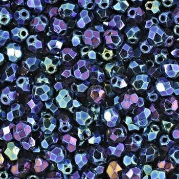 Dětské navlékací korálky Manumi české broušené korálky 4 mm Iris Blue