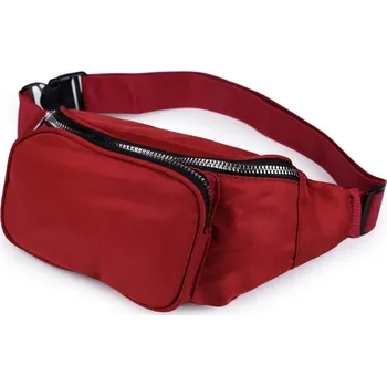 Kabelka Ledvinka 3 zipová se zadní kapsičkou - 2 červená tmavá