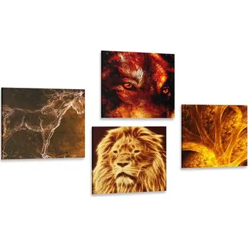 Obraz Dovido Set obrazů abstraktní zvířata