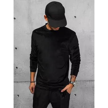 Pánská mikina Buďchlap Velurová mikina v černé barvě