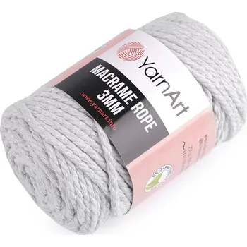 Příze Macrame příze Rope 3 mm 250g - 3 (756) šedá nejsvětlejší
