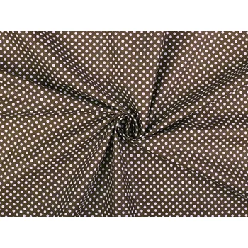 Bavlněná látka puntík METRÁŽ - 14 (356) hnědá